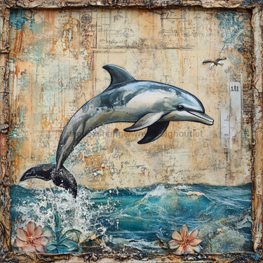 Nautical Sign, Dolphin Sign, DCO-02547, Sign For Wreath, 10x10